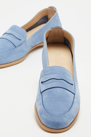 Mocasines de nobuk - Celeste