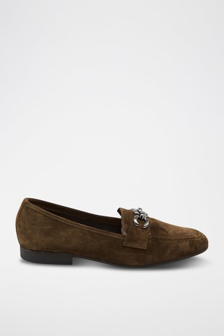 Mocasines de piel de serraje - Caqui