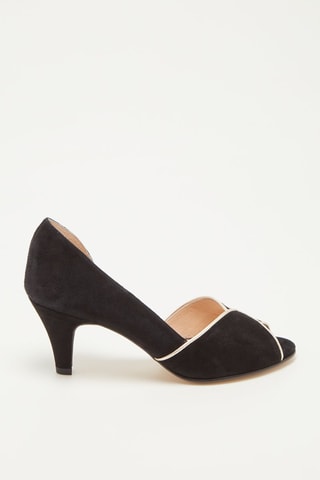 Zapatos de piel de tacón Liza - Negro y dorado