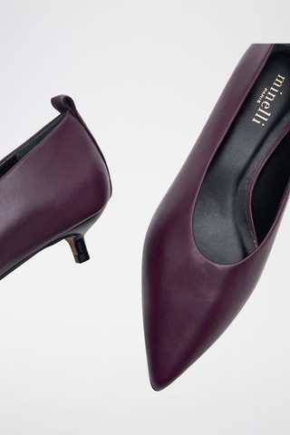 Zapatos de piel bovina de tacón Kimono - Violeta