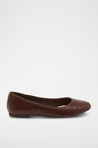 Leren Ballerina's Bruin