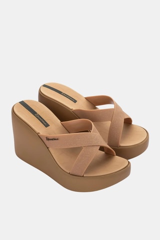 Muiltjes met Sleehak Ipanema High Fashion II Slide -  Gemêleerd Beige
