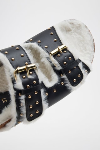 Sandalias forradas de piel bovina Irene - Negro