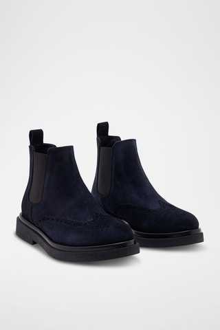 Botines Chelsea de piel Gabin - Azul marino