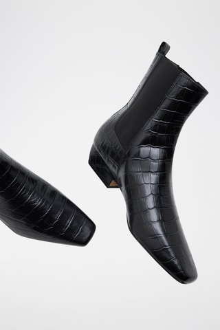 Botines Chelsea de piel Key - Negro