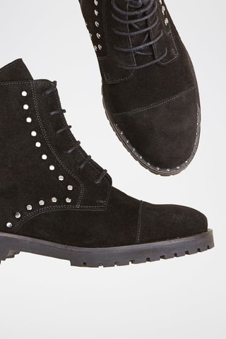 Botines de piel de serraje Vanessa - Negro