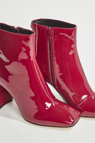 Botines de piel de charol Zana - Burdeos