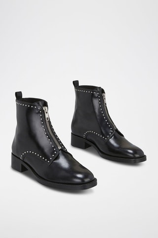 Botines de piel Erome - Negro