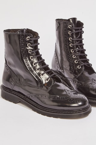 Botines de piel de charol Vociliana - Negro