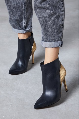 Botines de piel Eblouissante - Negro y dorado