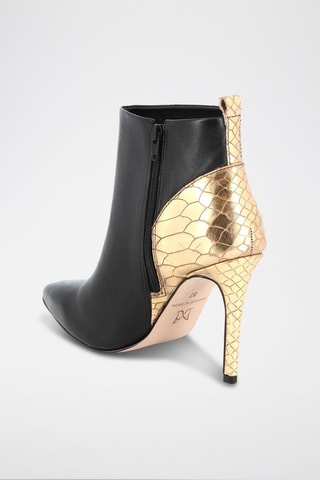 Botines de piel Eblouissante - Negro y dorado