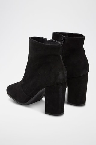 Botines de piel de serraje - Negro