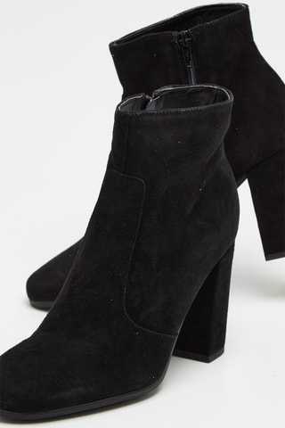 Botines de piel de serraje - Negro