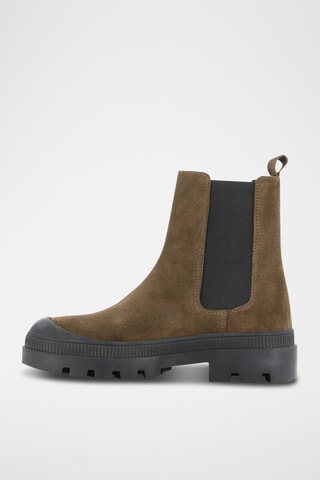 Botines Chelsea de nobuk de piel de serraje Viviana - Caqui