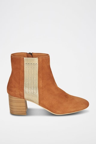 Botines de piel de serraje - Camel