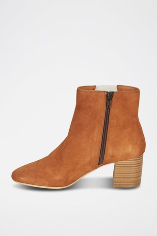 Botines de piel de serraje - Camel