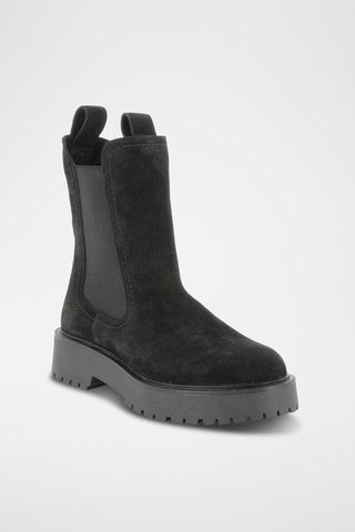 Botines Chelsea de nobuk con plataforma Urbanie - Negro