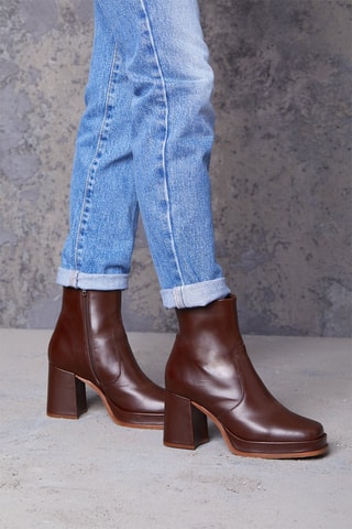 Botines de piel Celeste - Marrón