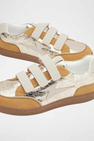Zapatillas Laurette - Camel y plateado