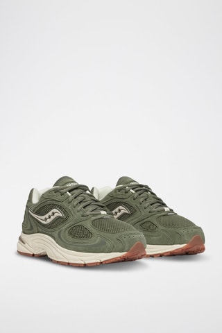 Zapatillas de piel Grid Jazz 9 - Verde oliva y blanco