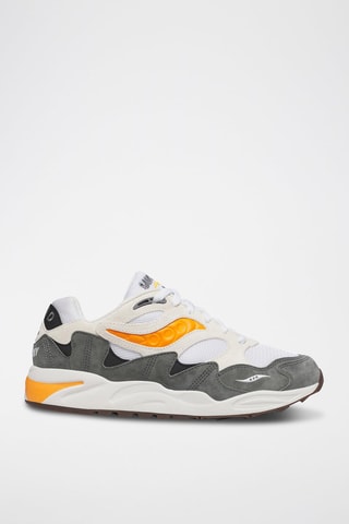 Zapatillas de nobuk Grid Shadow 2 - Gris y blanco