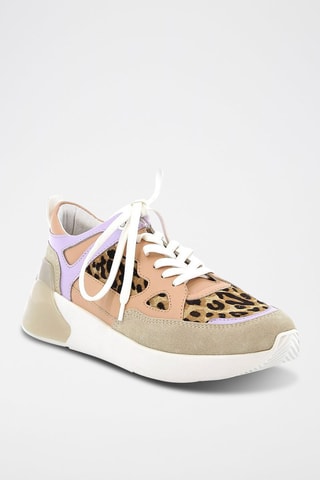 Zapatillas de piel Leoparda - Nude