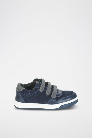 Zapatillas de piel Carreaux - Azul marino
