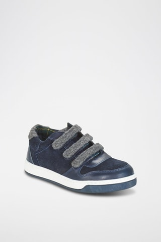 Zapatillas de piel Carreaux - Azul marino