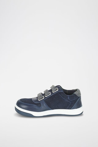 Zapatillas de piel Carreaux - Azul marino