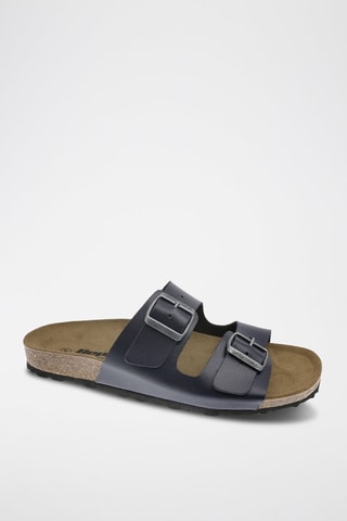 Mules en cuir - Bleu marine