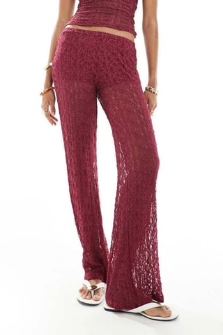 Pantalon casual en dentelle - Bordeaux