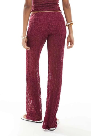 Pantalon casual en dentelle - Bordeaux