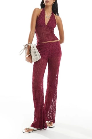 Pantalon casual en dentelle - Bordeaux