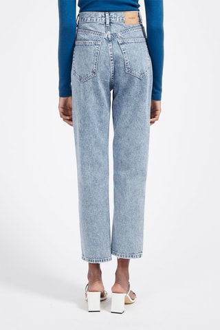 Jean mom taille haute Bleu