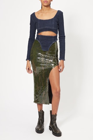 Top en jean - Bleu marine