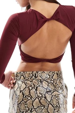 Crop top en laine - Bordeaux