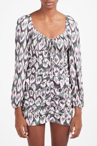Robe drapée Blanc et noir