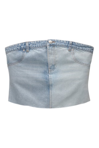 Top bustier en jean - Bleu clair