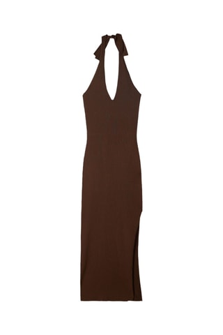 Robe midi sans manches - Marron