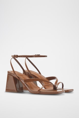 Sandalen met Sleehak - Bruin
