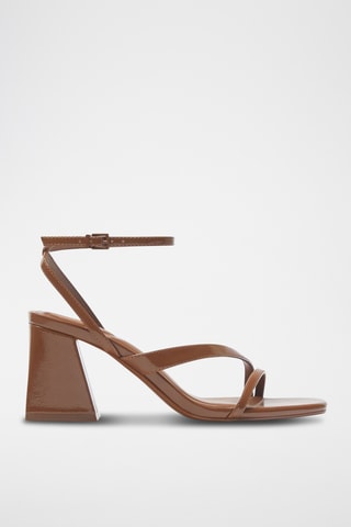 Sandalen met Sleehak - Bruin