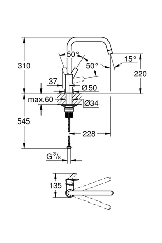 Miscelatore lavello monocomando Grohe Start