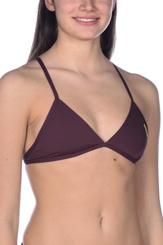 Bikinitop Bordeauxrood en Geel