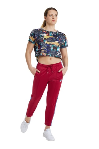 7/8 Broek Bordeauxrood