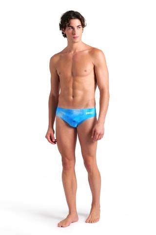 Bañador estilo slip tie-dye - Azul eléctrico y verde flúor