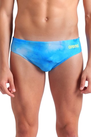 Bañador estilo slip tie-dye - Azul eléctrico y verde flúor
