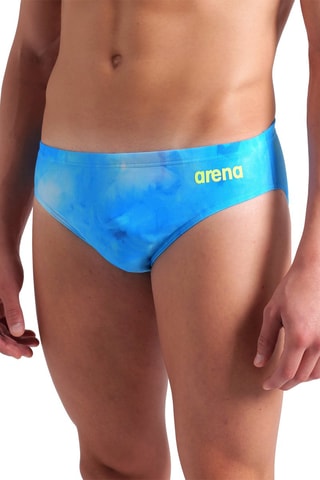 Bañador estilo slip tie-dye - Azul eléctrico y verde flúor