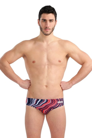 Bañador estilo slip - Azul marino y rojo