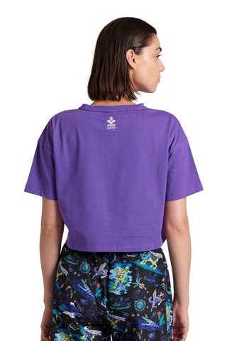 Cropped T-shirt Fun Planet - Paars