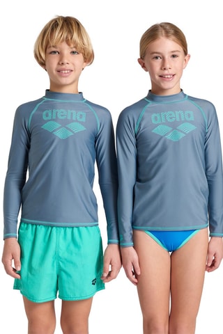 T-shirt de bain Graphic - Gris et turquoise